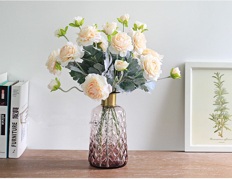 Artificial 2-head Lotus Silk Flower Peony Rose - 1 piece