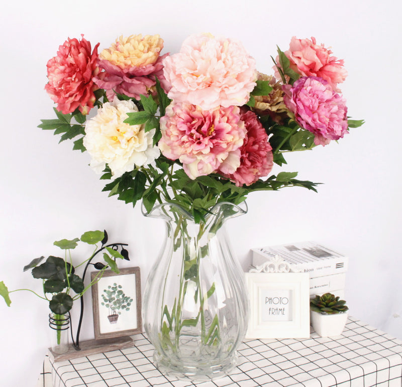 Artificial Single European Silk Peony Flower - 1 piece