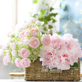 Aritificial Rafi Silk Peony Flower Bouquet