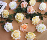 Artificial Silk Rose Flower Heads - 30 pieces