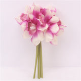 Artificial Real Touch Cymbidium Orchids - 6 pieces