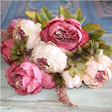 Artificial Silk Peony Bouquet