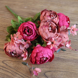 Artificial Silk Peony Bouquet