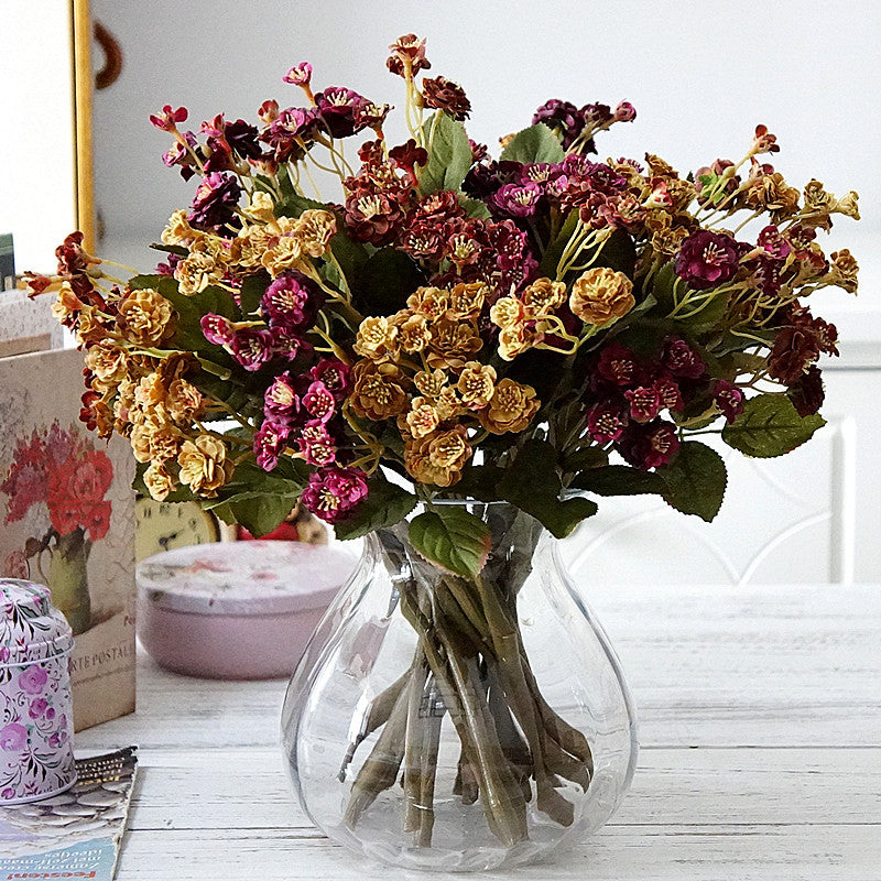 Artificial 2-branch Mini Rose Flower - 1 piece