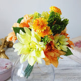 Artificial Pinecone Dahlia Silk Flower Bouquet