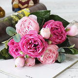 Artificial Korean Silk Rose Flower Bouquet