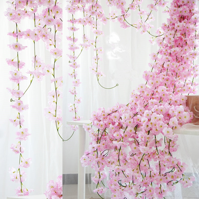 Artificial 1.8m Silk Cherry Blossom Vine - 1 piece