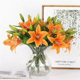 Artificial 3-head Real Touch Lilly Flower - 11 pieces