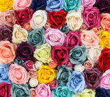 Artificial Silk Rose Flower Heads - 11 pieces