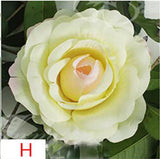 Artificial Silk Rose Flower Heads - 11 pieces
