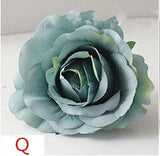 Artificial Silk Rose Flower Heads - 11 pieces